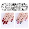 NICOLE DIARY 5 Pcs Valentine's Day Stamping Plate Round Valentine Series Romantic Rose Kiss Heart Love Butterfly love Template Manicure Nail Art Image Plate Kit (Romantic 01-05)