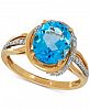 Blue Topaz (3 ct. t. w. ) & Diamond (1/6 ct. t. w. ) Ring in 10k Gold