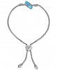 Swiss Blue Topaz (1-1/2 ct. t. w. ) & Diamond Accent Slider Bracelet with Heart Bolo in Sterling Silver