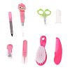 Homyl 8Pieces Toddler Toe Nail Scissor Hair Kit Grooming Kids Manicure Nail Suit - Pink, as described