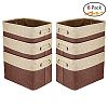 Walsilk Storage Bin Baskets, Foldable Canvas Fabric Tweed Storage Cube Basket Bin Organizer Set, for Nursery, Office, Closet, Bedroom, Toy Clothes (6PCS, Coffee)
