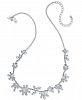kate spade new york Silver-Tone Crystal & Imitation Pearl Flower Collar Necklace, 17" + 3" extender