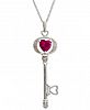 Lab-Created Ruby (1-1/4 ct. t. w. ) & Diamond Accent Key Pendant Necklace in Sterling Silver