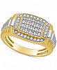 Men's Diamond Two-Tone Cluster Ring (1/2 ct. t. w. ) in 10k Gold & White Gold