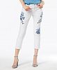 I. n. c. Curvy-Fit Floral-Embroidered Cropped Jeans, Created for Macy's