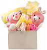 Baby Girl Snuggles Gift Basket with Blanket, Bath Accessory, Washcloths and Teddy