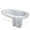 Tadpoles Minky Dot Moses Basket Bedding Only Set, Grey