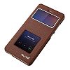 Case For Xiaomi Mi 4 Phone case Cover Flip Leather Case Cover Shell Bag Sleeve, Open Window View with Stand, Luxury Ultra-Thin Leather Plus PC Back Cover (Brown)