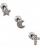 I. n. c. Stainless Steel 3-Pc. Set Multi-Design Cartilage Studs, Created for Macy's