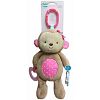Child of Mine Soft Girl Monkey Plush Stroller Toy with Teething Ring and Rattle by Child of Mine