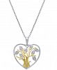 Diamond Family Tree 18" Pendant Necklace (1/10 ct. t. w. ) in Sterling Silver & 18k Gold-Plate
