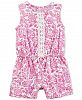 Carter's Baby Girls Printed Lace-Trim Cotton Romper
