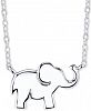 Unwritten Elephant Pendant Necklace in Sterling Silver, 16"+2"