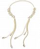 Thalia Sodi Gold-Tone Crystal Leaf & Tassel 11" Collar Necklace, Created for Macy's