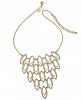 I. n. c. Gold-Tone Pave Navette Statement Necklace, 18" + 3" extender, Created for Macy's