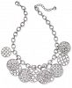 Charter Club Silver-Tone Crystal Front Statement Necklace, 17" + 2" extender, Created for Macy's