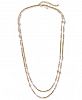 I. n. c. Gold-Tone Beaded Double Long Layer Necklace, 60" + 3" extender, Created for Macy's