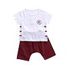 FANOUD Infant Baby Kids Girls Boys Solid Tops+Shorts Outfits Clothes Set 2Pcs (Red, S)