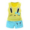 FANOUD Newborn Infant Fashion Clothes Set , Baby Boys Girls Rabbit Print Tops Vest + Shorts Outfits Set 2Pcs (Yellow, M)
