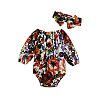 FANOUD Baby Girls Infant Floral Toddler Jumpsuit Romper+Headband Set Clothes 2Pcs (Multicolor, 90)