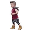 FANOUD Toddler Baby Boy Sleeveless Hooded Vest Tops+Shorts Pants 2pcs Outfits Clothes Set (Red 80)