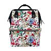 ALIREA Floral Background With Flowers Diaper Bag Backpack, Large Capacity Muti-Function Travel Backpack