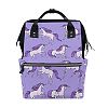 ALIREA Purple Unicorn Pattern Diaper Bag Backpack, Large Capacity Muti-Function Travel Backpack