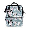 ALIREA Funny Dog Pattern Diaper Bag Backpack, Large Capacity Muti-Function Travel Backpack