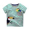 FANOUD Baby Boys T-Shirt, Short Sleeve Striped Cartoon Tops T-Shirt Blouse (Green, 100)