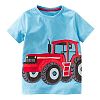 FANOUD Toddler Kids Baby Boys Girls Short Sleeve Clothes Cartoon Tops T-Shirt Blous (Blue, 120)