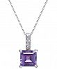 Amethyst (1-3/4 ct. t. w. ) & Diamond Accent 18" Pendant Necklace in 14k White Gold