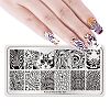 NICOLE DIARY 1Pc Rectangle Nail Stamping Plate Animal World Series Template Cat Owl Tiger Nail Art Image Plate DIY Manicure Tool (ND-001)