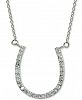 Giani Bernini Cubic Zirconia Horseshoe Pendant Necklace in Sterling Silver, 16" + 2" extender, Created for Macy's