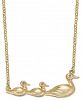 kate spade new york Gold-Tone Pave Duck Short Pendant Necklace, 17" + 3" extender