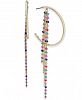 I. n. c. Extra Large Gold-Tone Multicolor Bead Fringe Hoop Earrings, Created for Macy's