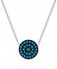 Manufactured Turquoise Medallion Pendant Necklace in Sterling Silver