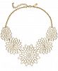 I. n. c. Gold-Tone Flower Statement Necklace, 19" + 3" extender, Created for Macy's