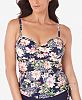 Swim Solutions Juliet Printed Side-Tie Tankini Top, Created for Macy's Women's Swimsuit