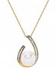 Cultured Freshwater Pearl (9 mm) & Diamond (1/10 ct. t. w. ) 18" Pendant Necklace in 14k Gold