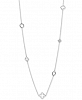 Charriol Le Fleur Silver Necklace with White Topaz, Stainless Steel Cable (2 mm), Silver Chain