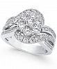 Diamond Cluster Engagement Ring (2 ct. t. w. ) in 14k White Gold