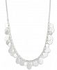 Nine West Silver-Tone Shaky Disc Collar Necklace, 16" + 2" extender