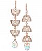 Betsey Johnson Rose Gold-Tone Crystal & Imitation Pearl Butterfly Mismatch Earrings