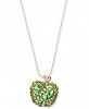 Betsey Johnson Rose Gold-Tone Crystal Apple Pendant Necklace, 31" + 3" extender