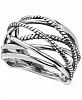 Carolyn Pollack Crisscross Statement Ring in Sterling Silver
