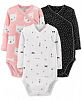 Carter's Baby Girls 3-Pc. Printed Cotton Bodysuits