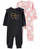 Carter's Baby Girls 2-Pack Printed Cotton Coveralls