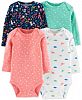 Carter's Baby Girls 4-Pack Printed Cotton Bodysuits