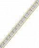 Diamond Accent Link Bracelet in 18k Gold-Plate & Silver-Plate