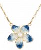 Cultured Freshwater Pearl (3mm) Flower Pendant Necklace in 14k Gold, 16" + 1" extender